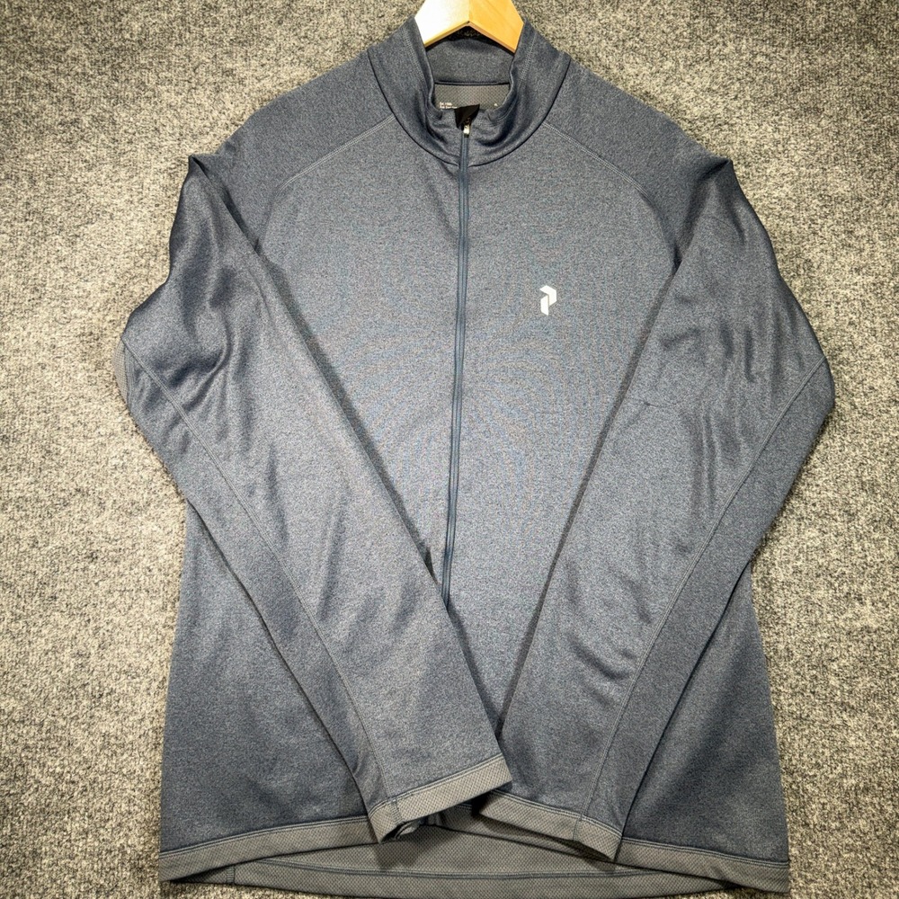 Peak Performance Bivval Z J Full Zip Jacket Mens XL Blue R&D Technical Midlayer